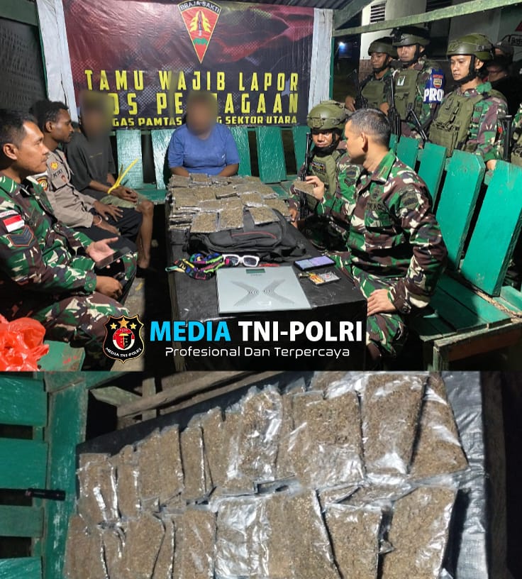 3,4 Kilogram Ganja Berhasil Diamankan Satgas Pamtas Yonif 131/Brajasakti di Perbatasan RI-PNG