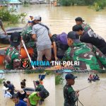 Satgas Pamtas RI-Malaysia Yonkav 12/BC Evakuasi Korban Banjir dan Longsor Di Wilayah Perbatasan.