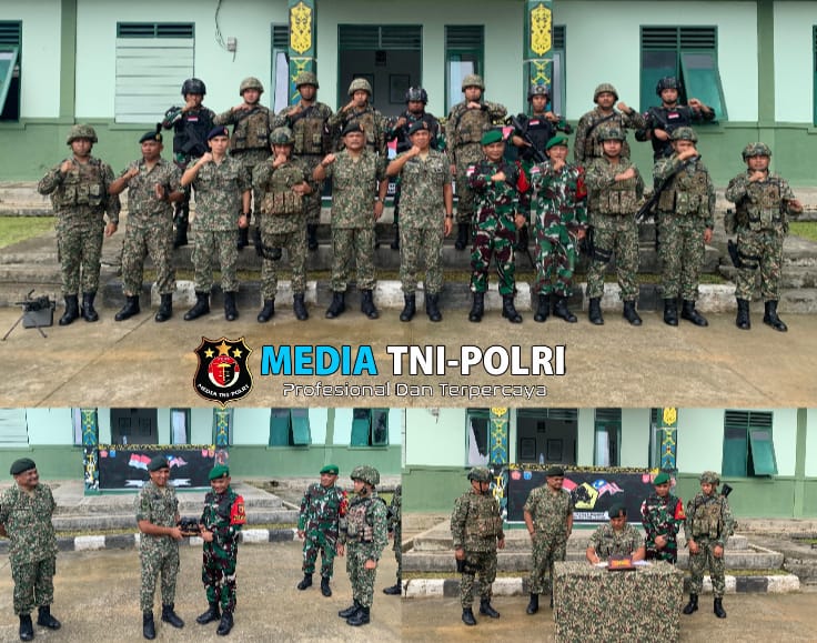 Kunjungan Kerja Panglima Pertama Devisyen Tentera Darat Malaysia (TDM) ke Pos Gabungan Malaysia (Gabma) Satgas Pamtas RI-Malaysia Yonzipur 5/ABW