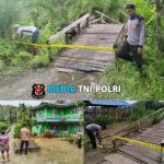 Polsek Sokan Melarang Masyarakat Melewati Jembatan Roboh