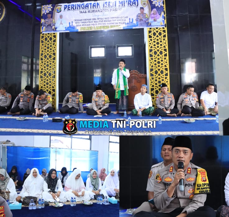 Polres Lampung Utara Gelar Peringatan Isra Mi’raj 1446 Hijriah/2025 Masehi