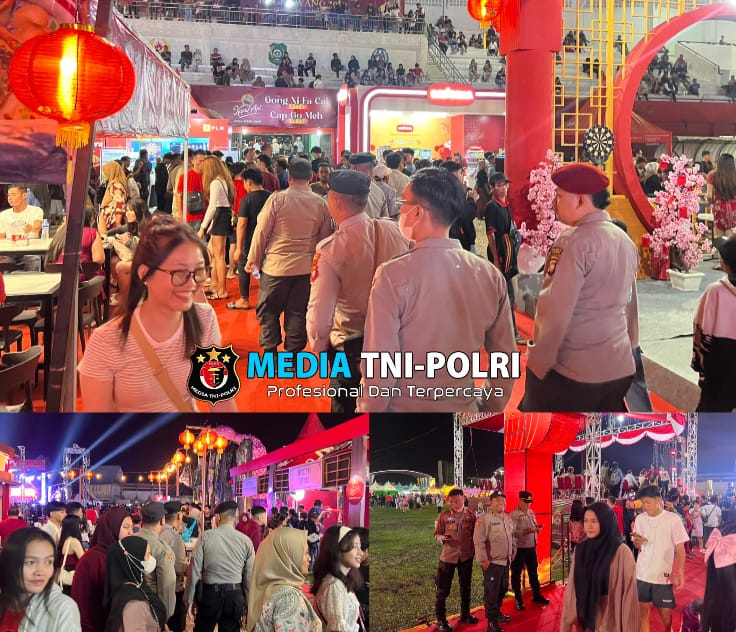 Personil Polres Singkawang Lakukan Pengamanan Pentas Seni Budaya dan Expo UMKM Imlek 2576