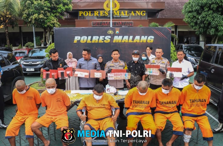 Polres Malang Tangkap Enam Pelaku Komplotan Pencurian Spesialis Rumah Kosong
