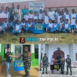 Jaga Kebersihan Distrik Aifat Utara, Satgas Yonif 762/VYS Bagikan Tempat Sampah