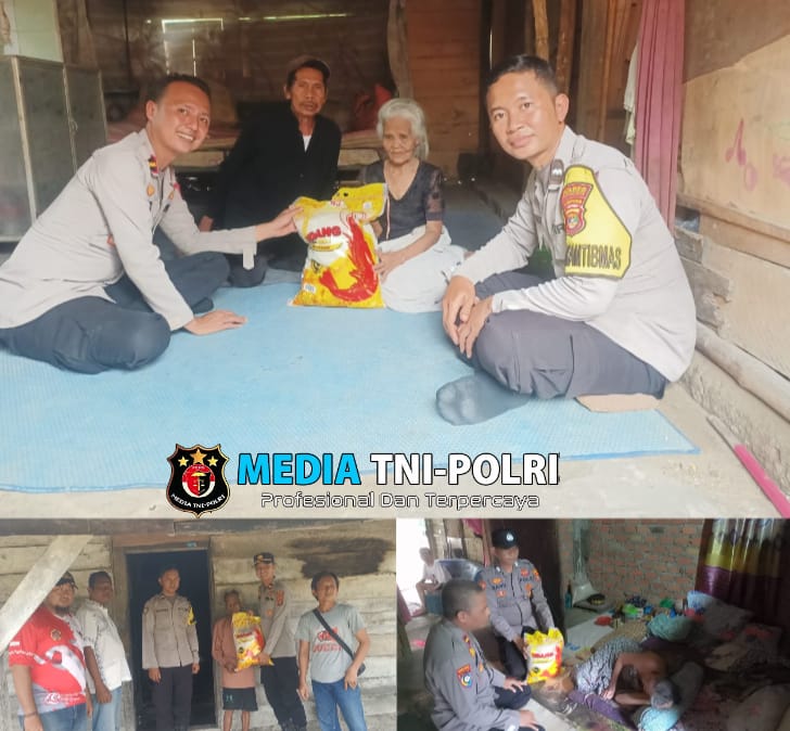 Polres Lampung Utara Kembali Berikan Bantuan Beras Kepada Masyarakat