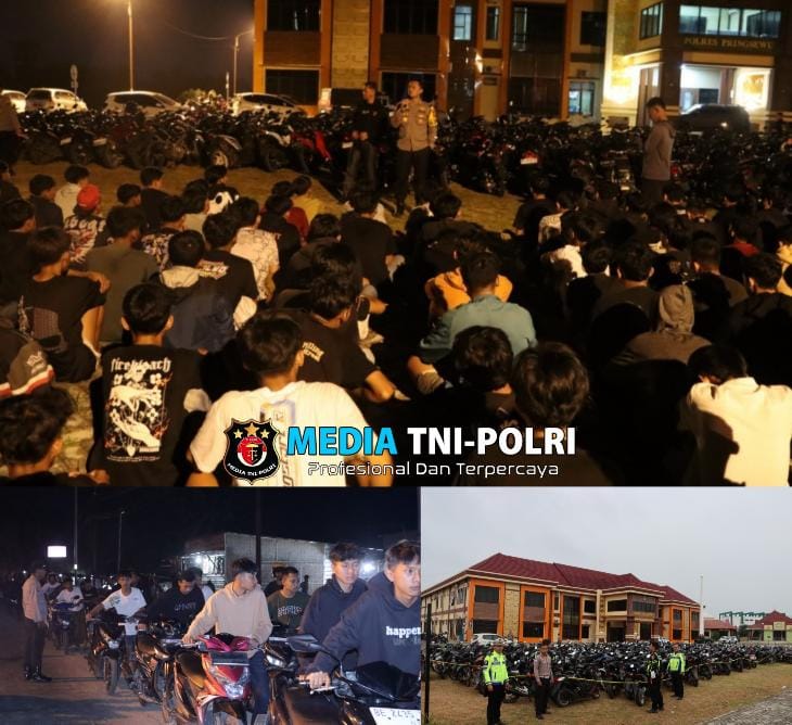 Polisi Gerebek Balap Liar di Pringsewu, 292 Motor Disita, 466 Pemuda Diamankan