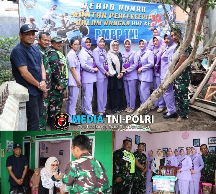 Komandan PMPP TNI Berikan Bantuan Bedah Rumah dan Beasiswa Untuk Keluarga Veteran Peacekeeper