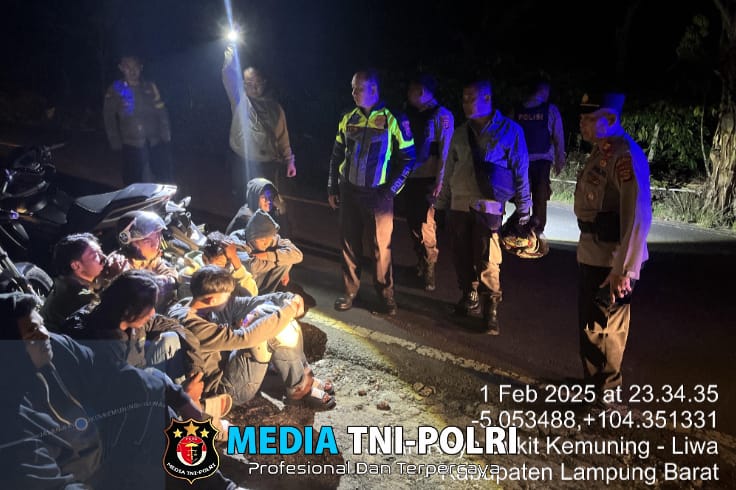 Polres Lampung Barat Amankan Puluhan Roda Dua Dalam Giat Penertiban Balap Liar