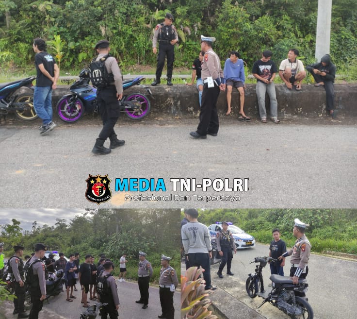 Polisi Himbau Remaja Tidak Kebut-Kebutan Saat Patroli di GOR Patih Gumantar