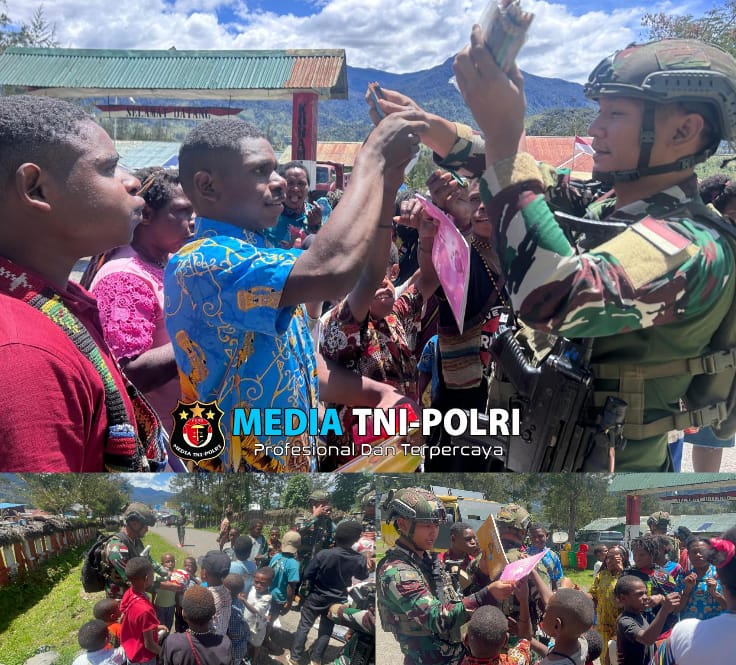 Prajurit Buaya Putih Kostrad Beri Kejutan untuk Anak-Anak Pedalaman Papua