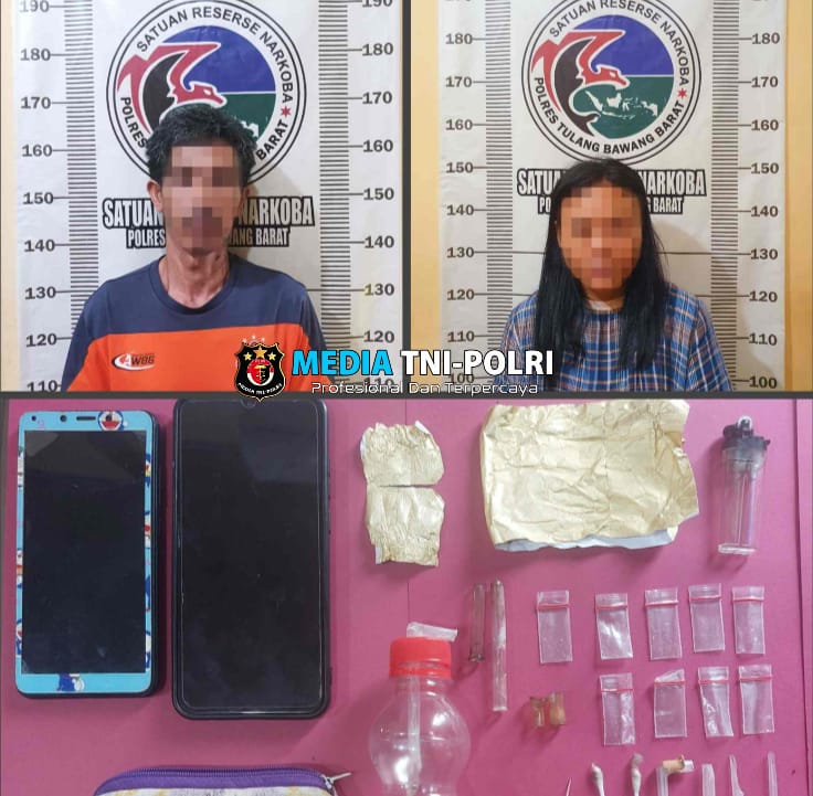 Hasil Pengembangan Kasus, Satresnarkoba Polres Polres Tulang Bawang Barat Kembali Berhasil Menangkap Pasutri Pengedar dan Pengguna Narkoba.