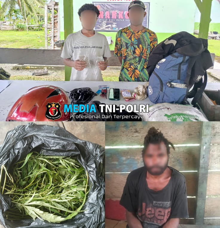 Satgas Yonif 131/Brajasakti Kembali Menggagalkan Upaya Pengedaran Ganja Seberat 150 gram di Perbatasan RI-PNG