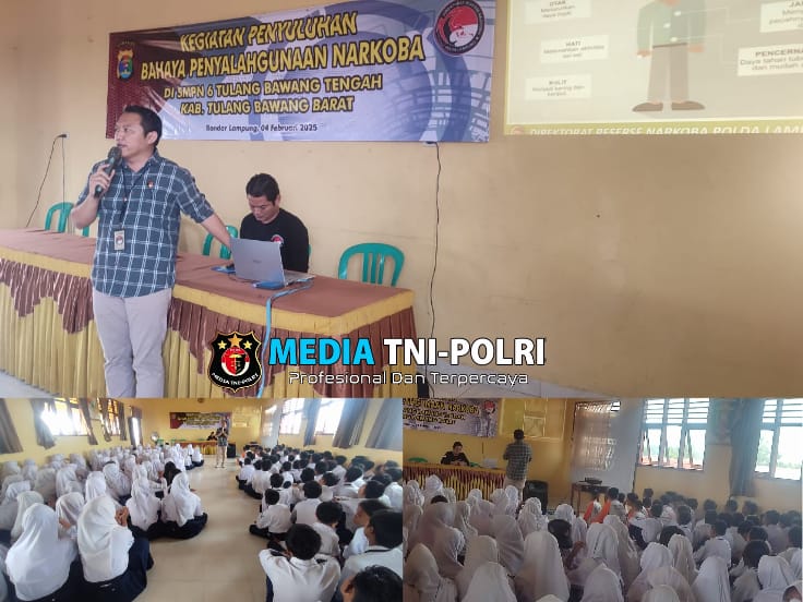 Satresnarkoba Polres Tulang Bawang Barat Dampingi Tim Direktorat Reserse Narkoba Penyuluhan Tentang Bahaya Penyalahgunaan Narkoba