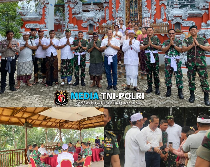 Kunjungan Letjen TNI I Nyoman Cantiasa di Pura Agung Giri Cyclop Komplek Yonif 751/VJS