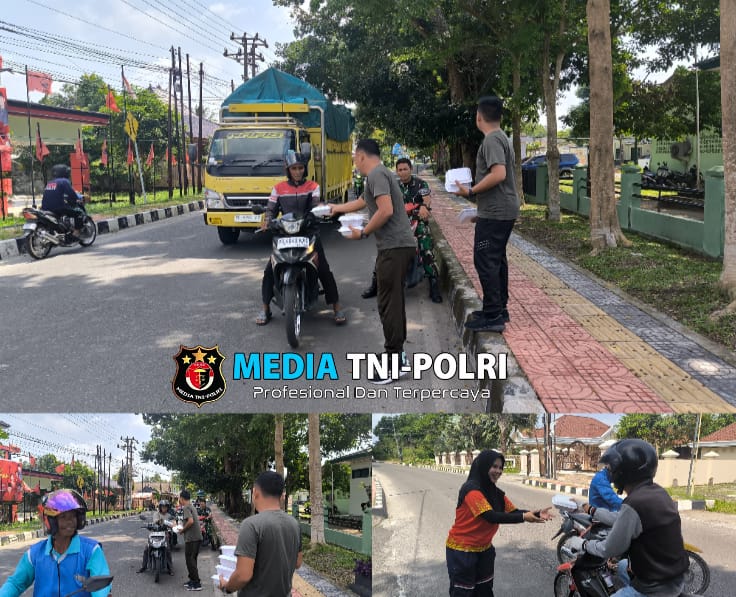 Jumat Berkah, Kodim 0402/OKI Berbagi Nasi Kotak