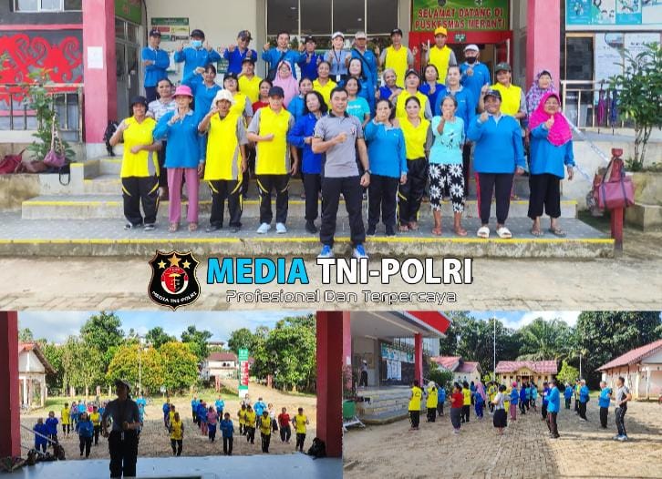 Pererat Hubungan dengan Warga, Polsek Meranti dan Nakes Adakan Senam Bersama