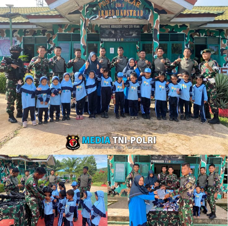 Kenalkan Profesi TNI, Satgas Pamtas Yonarmed 11 Kostrad Terima Kunjungan Outing Class Paud Tunas Mulia