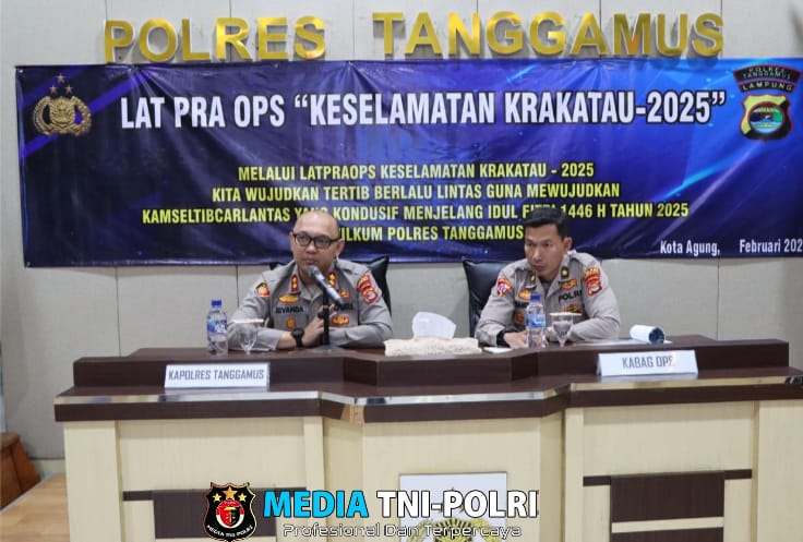 Polres Tanggamus Gelar Latihan Pra Operasi Keselamatan Krakatau 2025