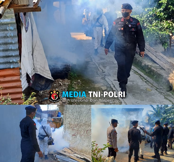 Cegah DBB, Polda Lampung Fogging Ratusan Rumah di Bandar Lampung