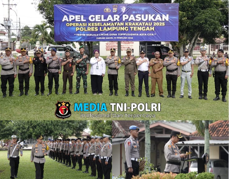 Pimpin Apel Gelar Pasukan Ops Keselamatan Krakatau 2025, Kapolres Lampung Tengah  Kita Kedepankan Pendekatan Edukatif dan Humanis