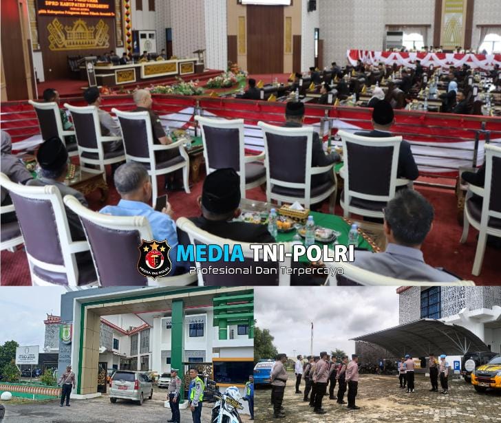 Polres Pringsewu Terjunkan Puluhan Personel untuk Amankan Rapat Paripurna Penetapan Bupati dan Wakil Bupati Terpilih