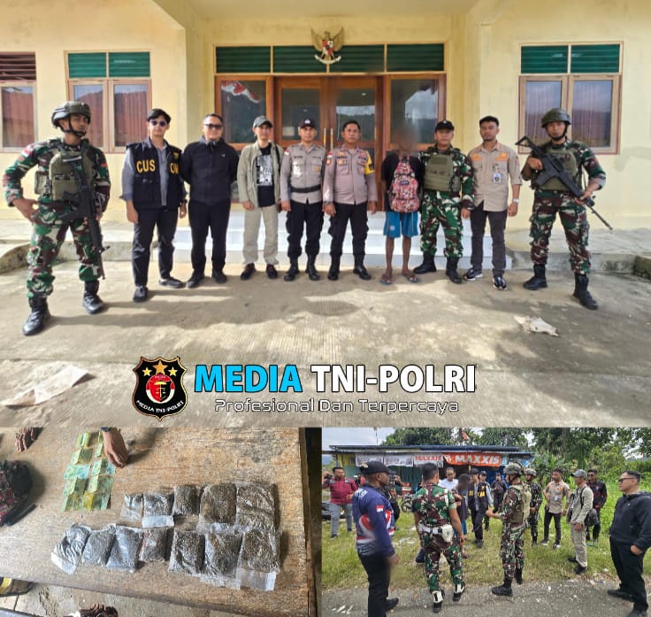Tim Gabungan TNI-POLRI dan Instasi CIQS PLBN Skouw, Berhasil Menggagalkan Transaksi 313 Gram Ganja di Perbatasan RI-PNG