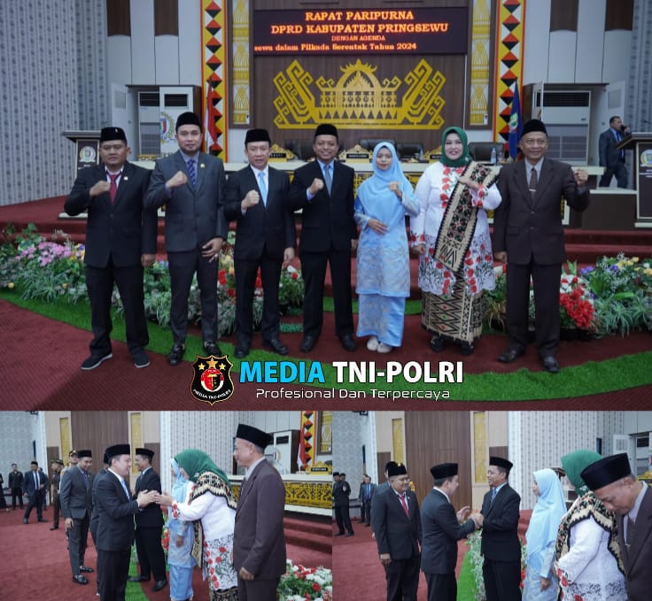 Rapat Paripurna DPRD, Pj Bupati Pringsewu Ucapkan Selamat Kepada Bupati & Wabup Terpilih