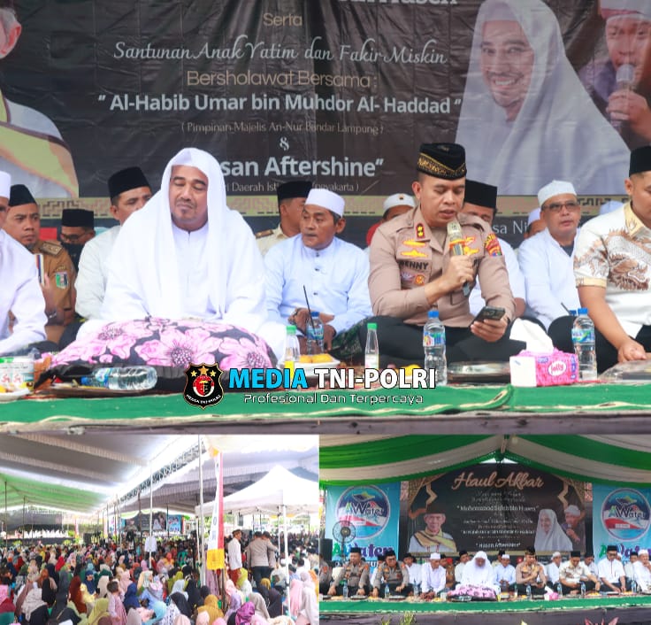 Kapolres Lampung Timur Hadiri Haul Akbar dan Santunan 1000 Anak Yatim di Gunung Pelindung