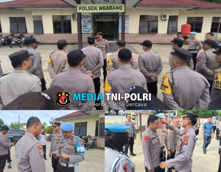 Waka Polres Landak didampingi Propam Polres Landak Sasar Polsek Ngabang