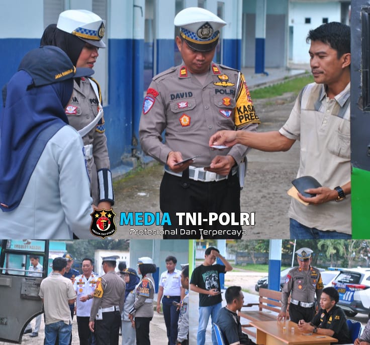 Cegah Risiko Kecelakaan, Polres Pringsewu Lakukan Ramp Check dan Tes Kesehatan Sopir
