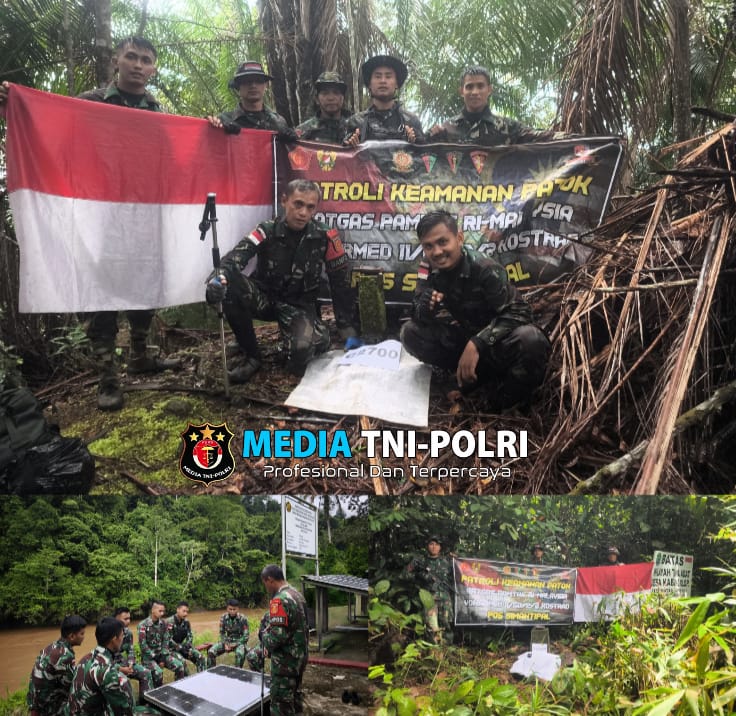 Garda Keamanan Terdepan, Satgas Pamtas Yonarmed 11 Kostrad Perketat Perbatasan Dengan Patroli Patok
