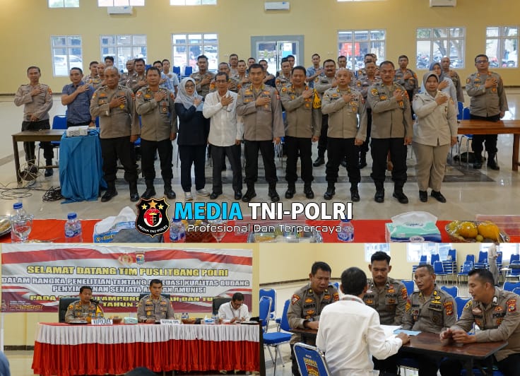 Puslitbang Polri Gelar Penelitian Evaluasi Kualitas Gudang Penyimpanan Senjata Api dan Amunisi di Polres Lampung Tengah