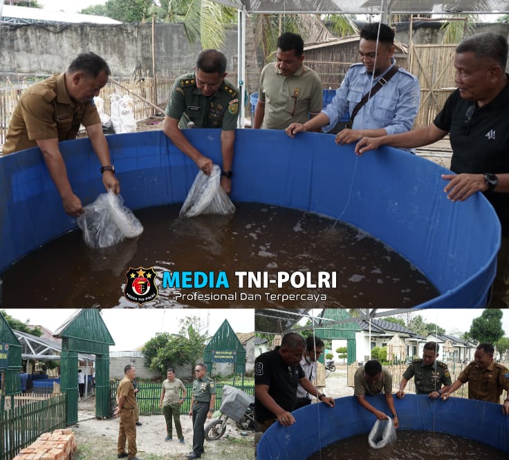 Tingkatkan Ketahanan Pangan, Kodim 0402/OKI Lepaskan Benih Ikan