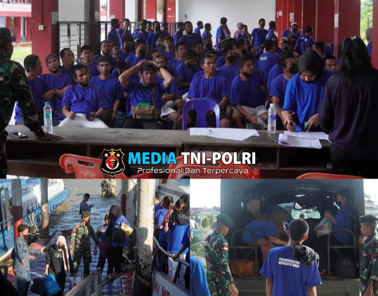 Satgas Pamtas Yonarmed 11 Kostrad Kawal Pemulangan 225 PMI yang Dideportasi Dari Malaysia