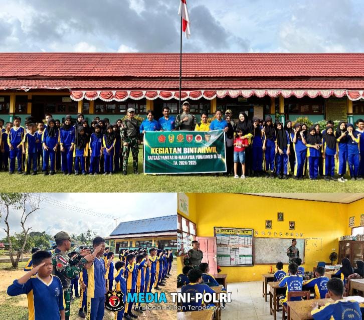 Wujudkan Harapan Generasi di Perbatasan, Satgas Pamtas Yonarmed 11 Kostrad Berdedikasi melalui Pendidikan