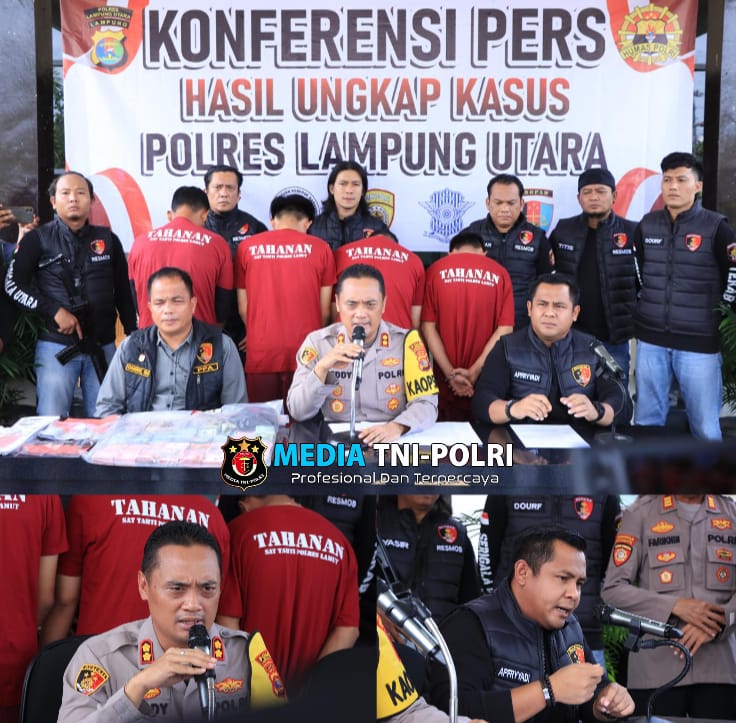 Kapolres Lampung Utara Rilis Ungkap Kasus Pencurian Mobil dan Pemerkosaan