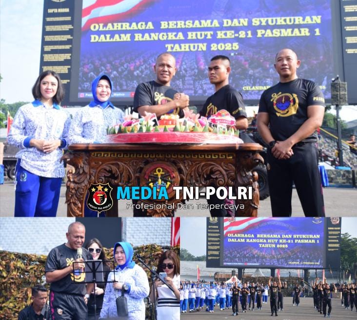Puncak Peringatan HUT Ke-21 Pasmar 1 Diisi Dengan Acara Olahraga Bersama Dan Syukuran