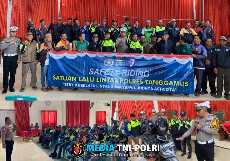 Satlantas Polres Tanggamus Gelar Safety Riding, Komunitas Ojek Jadi Pelopor Keselamatan Berlalu Lintas