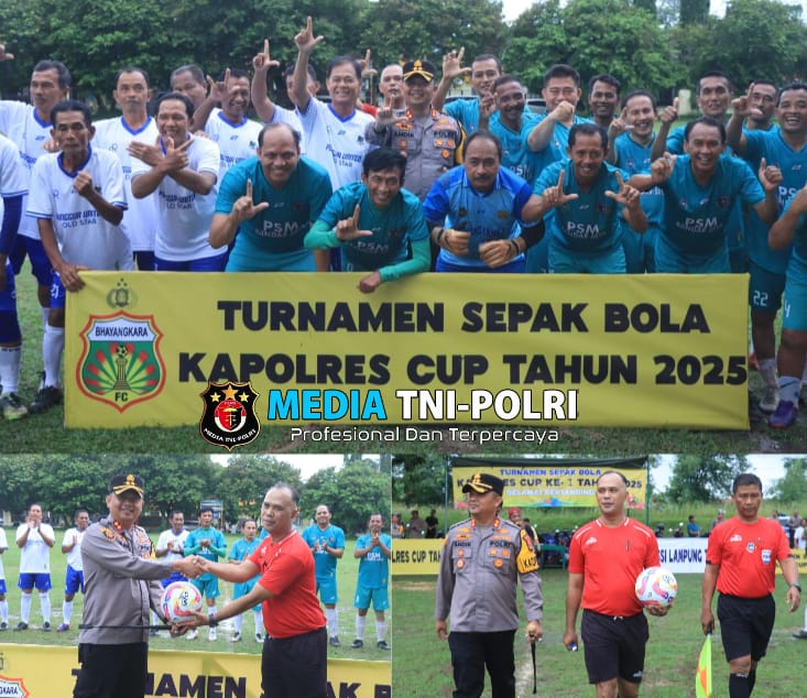 Turnamen Sepak Bola Kapolres Cup U-50 Resmi Dibuka oleh Kapolres Lampung Tengah