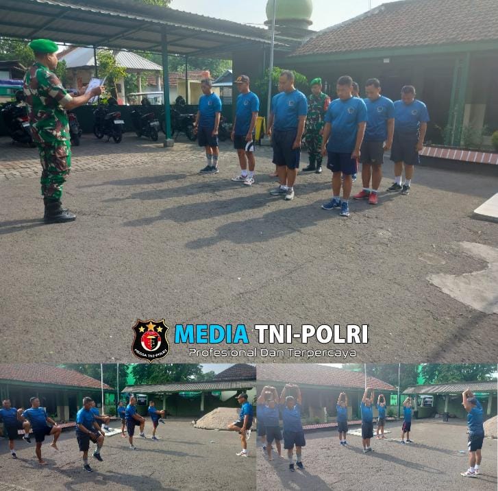 Untuk Menjaga Stamina Prima, Koramil 0819/20 Gempol Laksanakan Olahraga