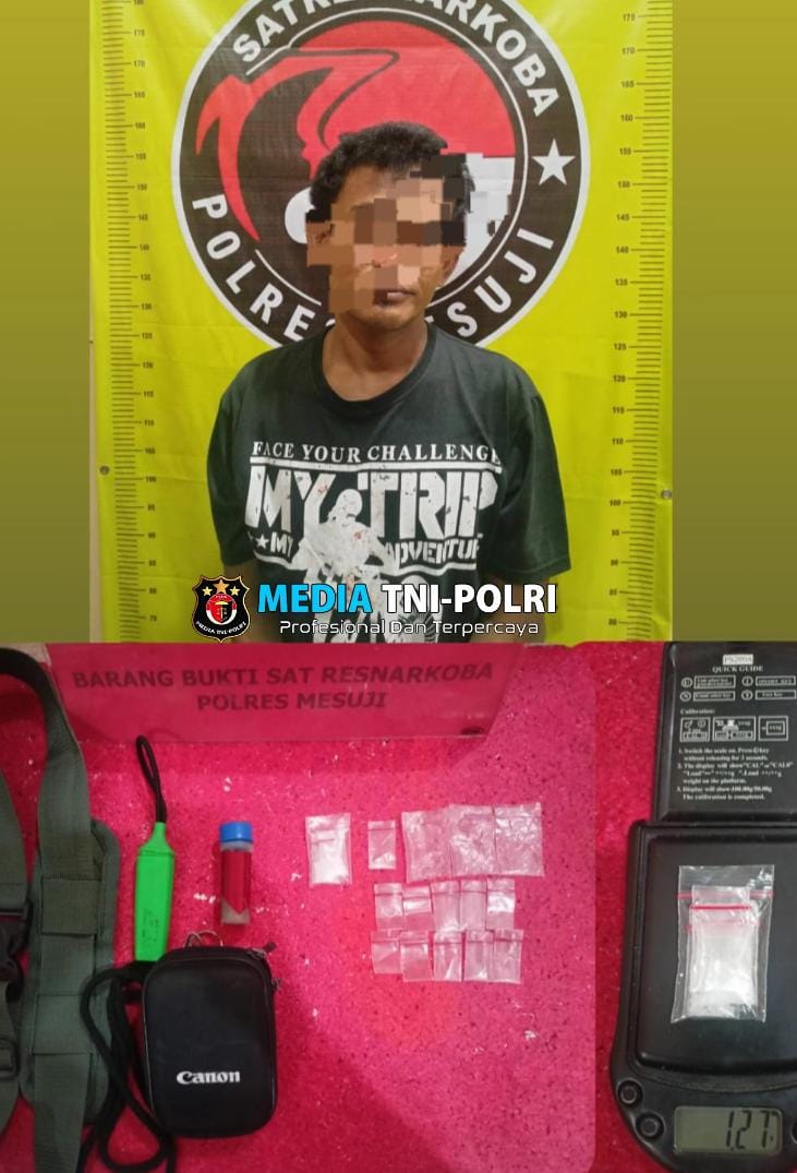 Diduga Pengedar Sabu Seorang Pria Warga Desa Karya di Tangkap Sat Res Narkoba Polres Mesuji