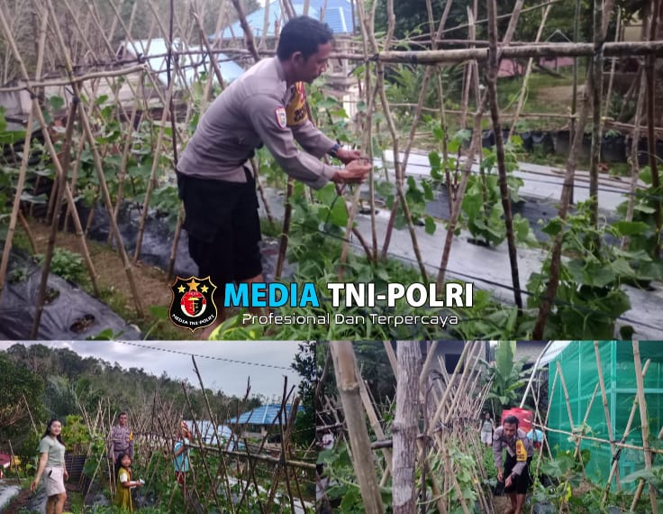 Bhabinkamtibmas Laksanakan Pengecekan Program Pekarangan Pangan Bergizi Dalam Rangka Mendukung Ketahanan Pangan