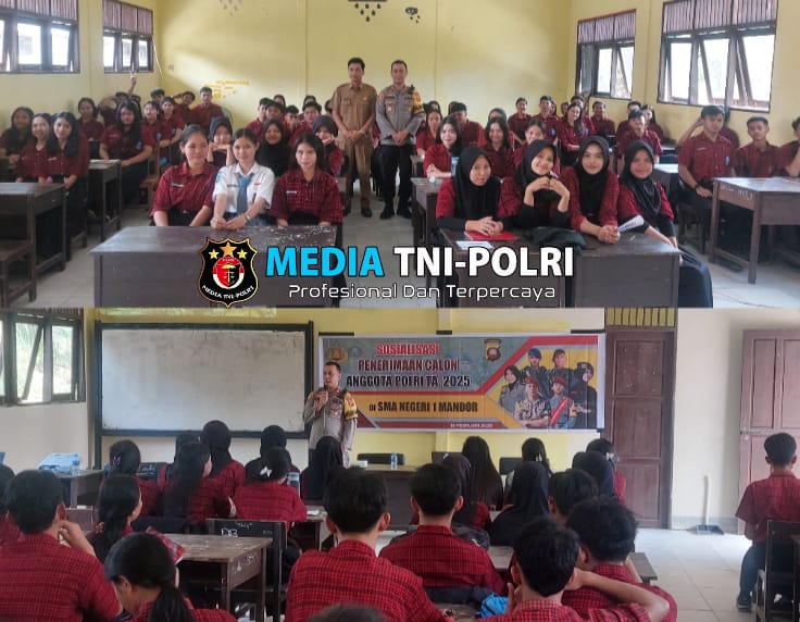 Polsek Mandor Melaksanakan Sosialisasi Penerimaan Bintara Polri Kepada Siswa Siswi SMA
