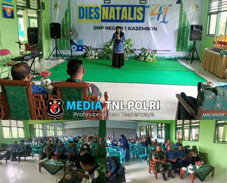 Dukungan Babinsa untuk Pendidikan Serka Rokhmad Hadiri Dies Natalis SMPN 1 Kasembon