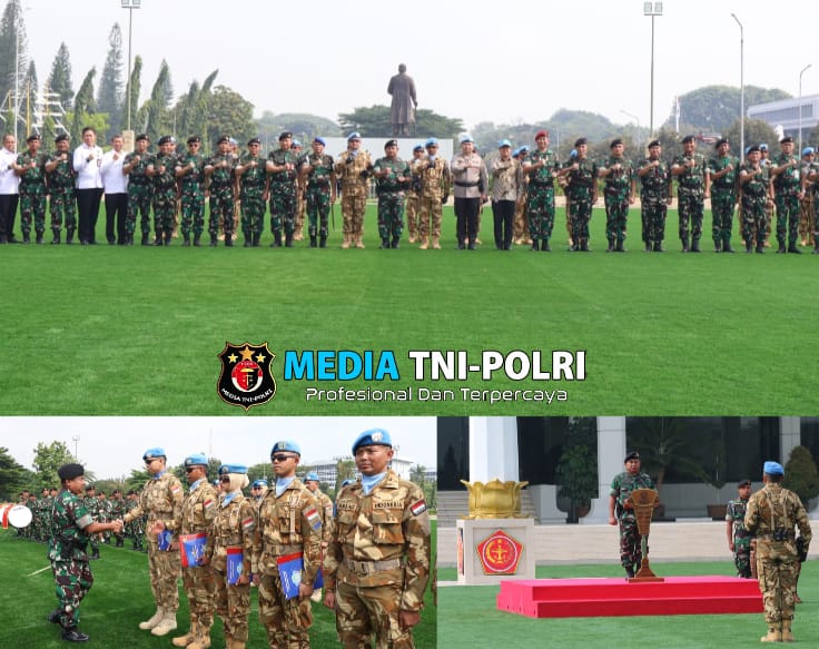 Komandan PMPP TNI Pimpin Upacara Penyambutan Satgas MTF TNI KONGA XXVIII-O/UNIFIL di Mabes TNI