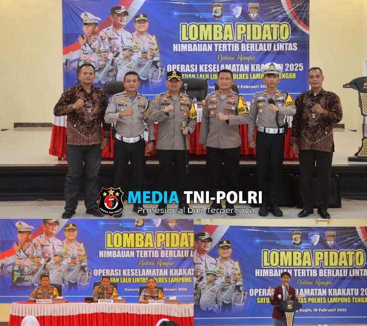 Ops Keselamatan Krakatau 2025, Satlantas Polres Lampung Tengah Gelar Lomba Pidato Tertib Berlalu Lintas