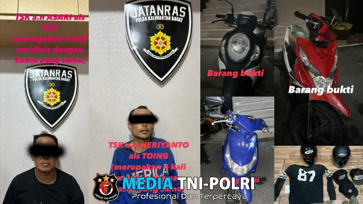 Tim Resmob Polda Kalbar Tangkap Dua Residivis Curanmor di Pontianak, Satu Pelaku Dilumpuhkan