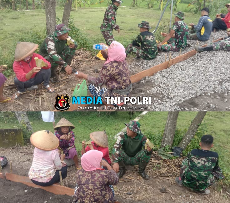 Senyum, Pisang Rebus, dan Kopi Temani Satgas TMMD Reg ke 123 Kodim Boyolali