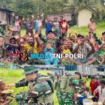 Ciptakan Kebersamaan dengan Masyarakat Papua, Satgas Yonif 131/BRS Makan Siang Bersama Kepada Warga Kampung Skofro