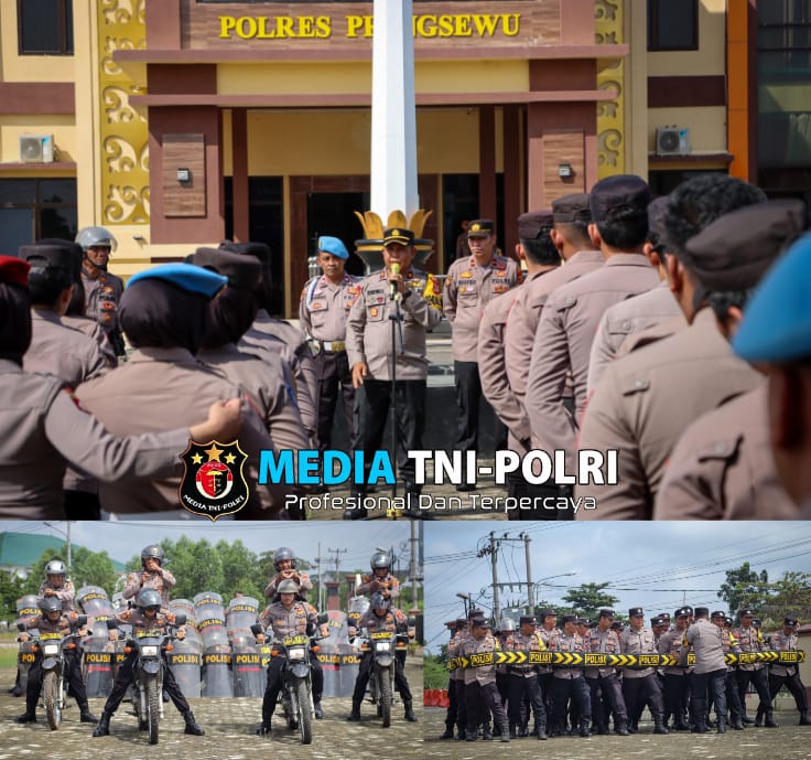 Polres Pringsewu Gelar Apel Konsolidasi dan Latihan Dalmas untuk Jaga Kondusivitas Pasca Pelantikan Kepala Daerah